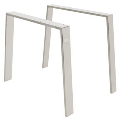 Set 2x pieds de table Loft style industriel pietements de table argent 90x72 cm