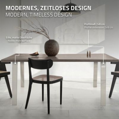 Set 2x pieds de table Loft style industriel pietements de table argent 90x72 cm