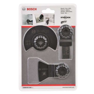 Set 3 accessoires Starlock pour carrelage BOSCH 2608662342 - lames et spatule