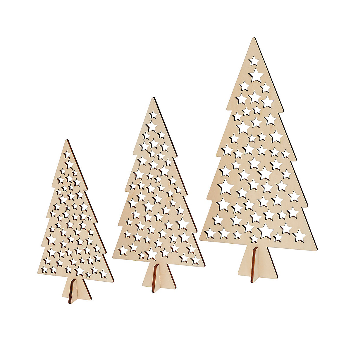 Lot de 6 petits sapins de Noël avec base en bois pour décorations de table de Noël (4 tailles Lot de 6 petits sapins de Noël avec base en bois pour décorations de table de Noël (4 tailles