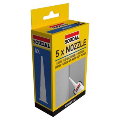 Set 5 canules avec bouchons plastique Soudal