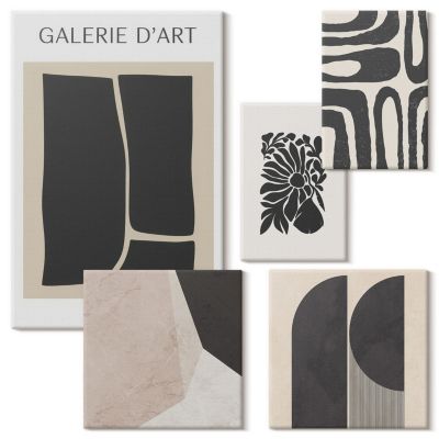 Set 5 Tableaux sur Châssis 2cm Épaisseur Wallfluent Motifs Végétaux ...