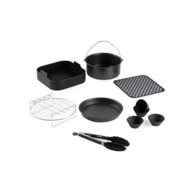 Set accessoires AirFryer DOMO 12 pieces Noir pour modeles 6 L