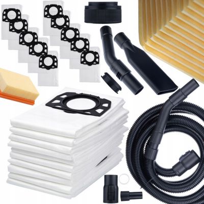 Set Accessoires pour Aspirateur - 10 Sacs + Filtre + Tuyau 4 m, Haute Qualité, Compatible Kärcher WD4-WD6 MV4-MV6