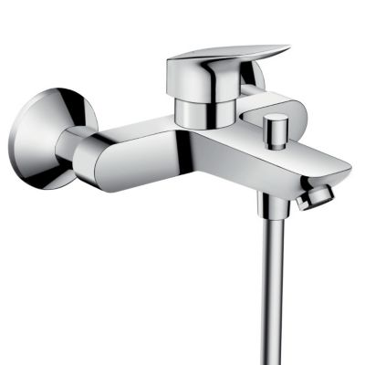 Set bain/douche Mitigeur Logis + Douchette 2 jets + Barre de douche 65cm + Flexible, Chrome (71400000-CROMETTA)
