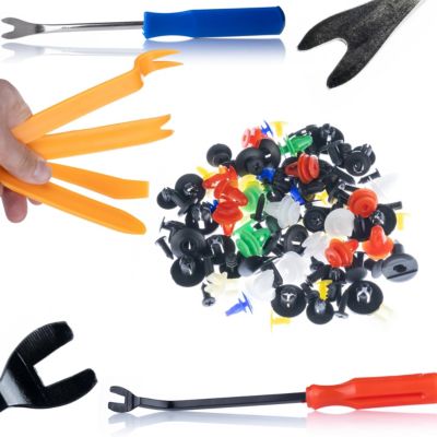 Set Clips Voiture 600 Pièces + Outils Dépose Garniture 6 Pièces - Multi-Usage, Nylon Résistant, Réparation Auto