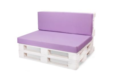 Set coussins palette 120x60 / 120x50cm Violet clair Coussins de jardin avec housses amovibles pour une utilisation int/ext.