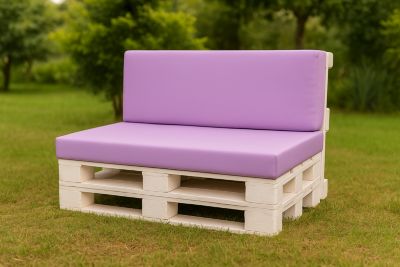 Set coussins palette 120x60 / 120x50cm Violet clair Coussins de jardin avec housses amovibles pour une utilisation int/ext.