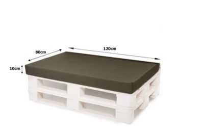 Set coussins pour palettes 120x80 cm, housse d'assise amovible, coussins de dossier matelassés 120x40 cm Vert coussins palettes