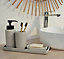 Set d'accessoires de salle de bain beige : Gobelet + Porte savon + Distributeur de savon + plateau en céramique Azao