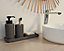 Set d'accessoires de salle de bain gris : Gobelet + Porte savon + Distributeur de savon + plateau en céramique