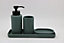 Set d'accessoires de salle de bain vert : Gobelet + Porte savon + Distributeur de savon + plateau en céramique Azao