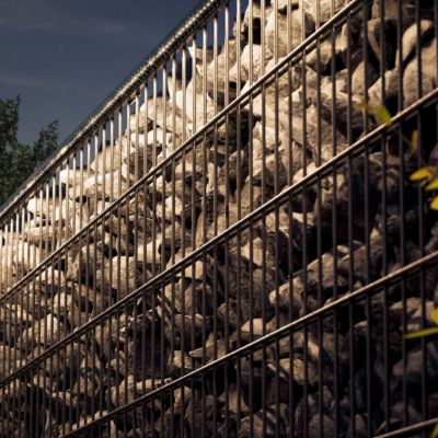Set d'éclairage pour clôture en métal/gabion  : 5x Barettes LED de Lg. 2460 m/m Anthracite,  1 tranformateur EU, 1 prolongateur