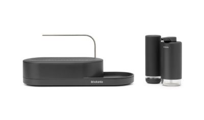 Set d'organiseur d'évier de cuisine gris foncé Brabantia Sinkside