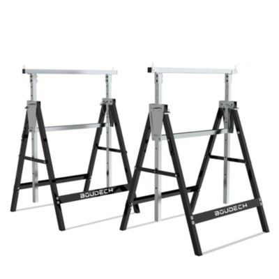 Set de 2 Boudech chevalets télescopiques pliables 300 kg 80-130 cm