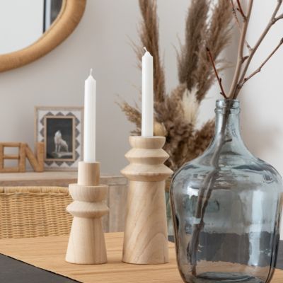 Set de 2 bougeoirs Uma bois H235cm - Atmosphera Créateur d'intérieur