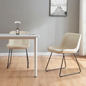 Set de 2 chaises de salle à manger Kannus beige noir en.casa