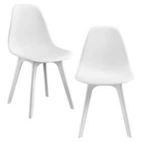 Set de 2 Chaises Design Chaise de Salle à Manger Blanc 83 x 54 x 48 cm en.casa