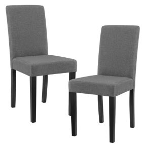 Set de 2 Chaises Rembourrées Den Haag Polyester Gris Foncé en.casa