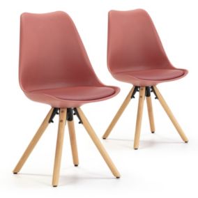 Set de 2 chaises Salle à Manger Jeff Style Nordique Rouge, 54 cm x 49 cm x 84 cm