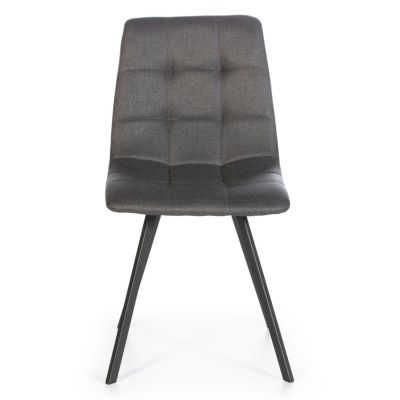 Set de 2 chaises Salle à Manger Mila Tapissées Gris Froncé, 58 cm x 45 cm x 90 cm