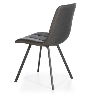 Set de 2 chaises Salle à Manger Mila Tapissées Gris Froncé, 58 cm x 45 cm x 90 cm