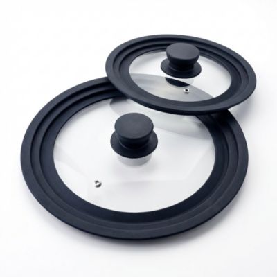 Set de 2 couvercles de cuisson 16/20 cm et 24/28 cm en verre et silicone Fackelmann Divers