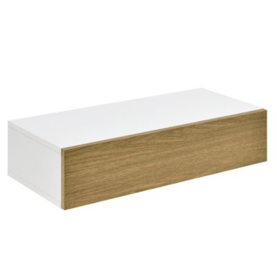 Set de 2 Etagères Murales avec Comptoir Panneau de Particules Blanc Bois 2 x 50x24x12cm en.casa