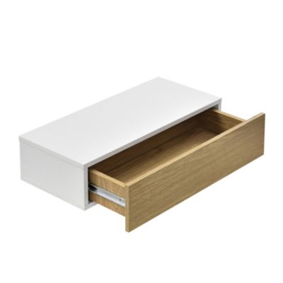 Set de 2 Etagères Murales avec Comptoir Panneau de Particules Blanc Bois 2 x 50x24x12cm en.casa