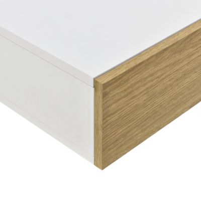 Set de 2 Etagères Murales avec Comptoir Panneau de Particules Blanc Bois 2 x 50x24x12cm en.casa