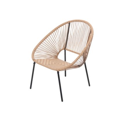 Set de 2 fauteuils + table basse naturel ACAPULCO