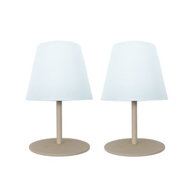 Set de 2 lampes de table TWINS Crème Aluminium H16CM