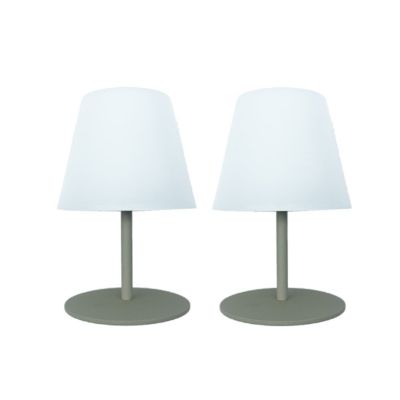 Set de 2 lampes de table TWINS Olive Aluminium H16CM