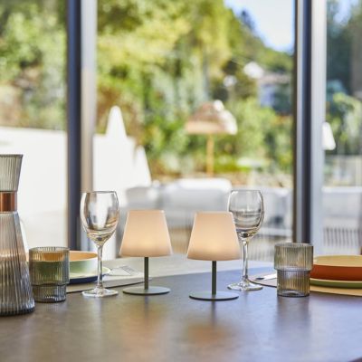 Set de 2 lampes de table TWINS Olive Aluminium H16CM