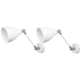 Set de 2 lampes murales blanches et argentées MISSISSIPPI M