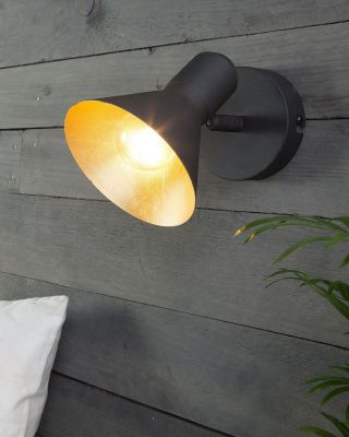 Set de 2 lampes murales noires et dorées MERSEY I