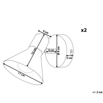 Set de 2 lampes murales noires et dorées MERSEY I