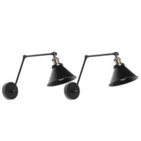 Set de 2 lampes murales noires NARVA