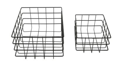 Set de 2 paniers de rangement en métal noir Stockholm