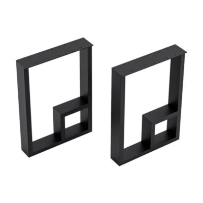 Set de 2 pieds de table Kauhava acier 42 x 30 x 7 cm noir en.casa