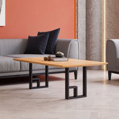Set de 2 pieds de table Kauhava acier 42 x 30 x 7 cm noir en.casa