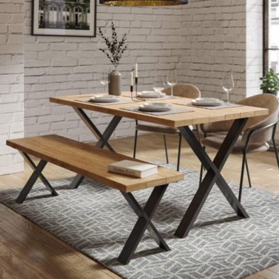 Set de 2 pieds de table Maribo forme X en acier 42 x 40 x 6 cm en.casa