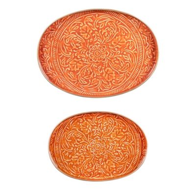 Set de 2 plateaux ovales Tosca orange