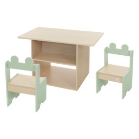 Set de 2 sièges avec table pour enfants groupe 3 pièces meubles en bois