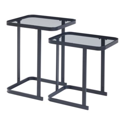 Set de 2 tables basses gigognes Laxaa de tailles différentes noir en.casa