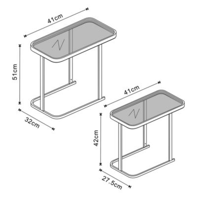 Set de 2 tables basses gigognes Laxaa de tailles différentes noir en.casa
