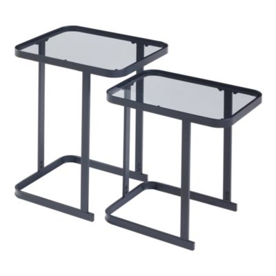 Set de 2 tables basses gigognes Laxaa de tailles différentes noir en.casa