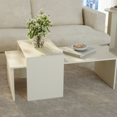 Set de 2 tables basses gigognes Sotapim sable en.casa