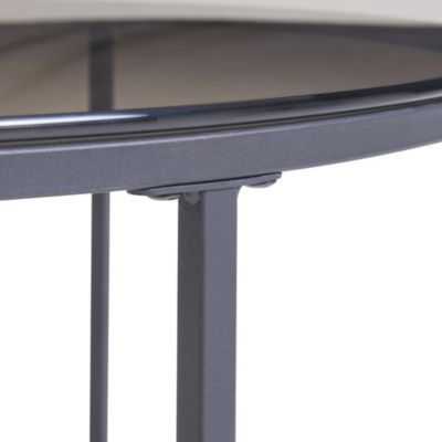Set de 2 tables basses Kokkola gigognes verre fumé gris en.casa