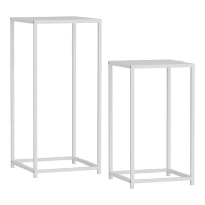 Set de 2 tables d'appoint Aaseral de tailles différentes blanc en.casa